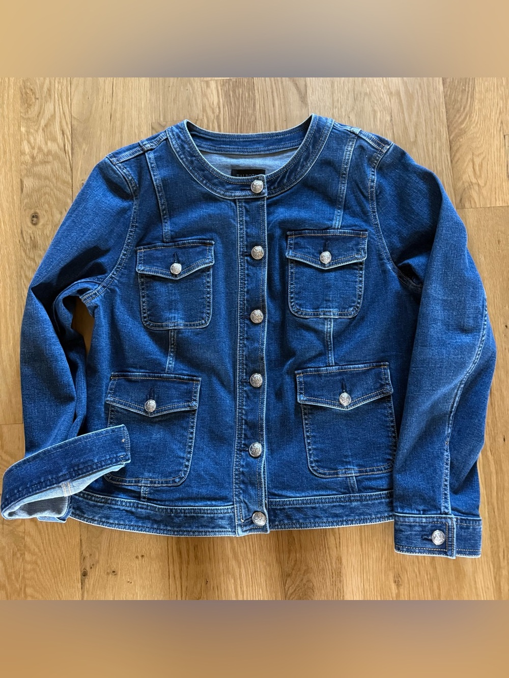 Talbots Dark Blue Denim Button-Front Jacket XL New